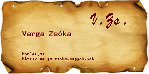 Varga Zsóka névjegykártya